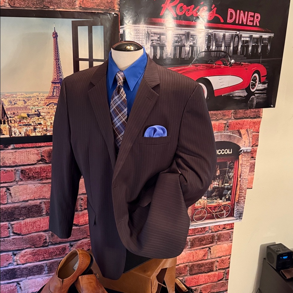 Joseph & Feiss Super 100's Brown Coat - Picture 14 of 17